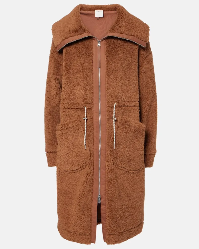 Varley Mantel Logan aus Teddyfleece Braun