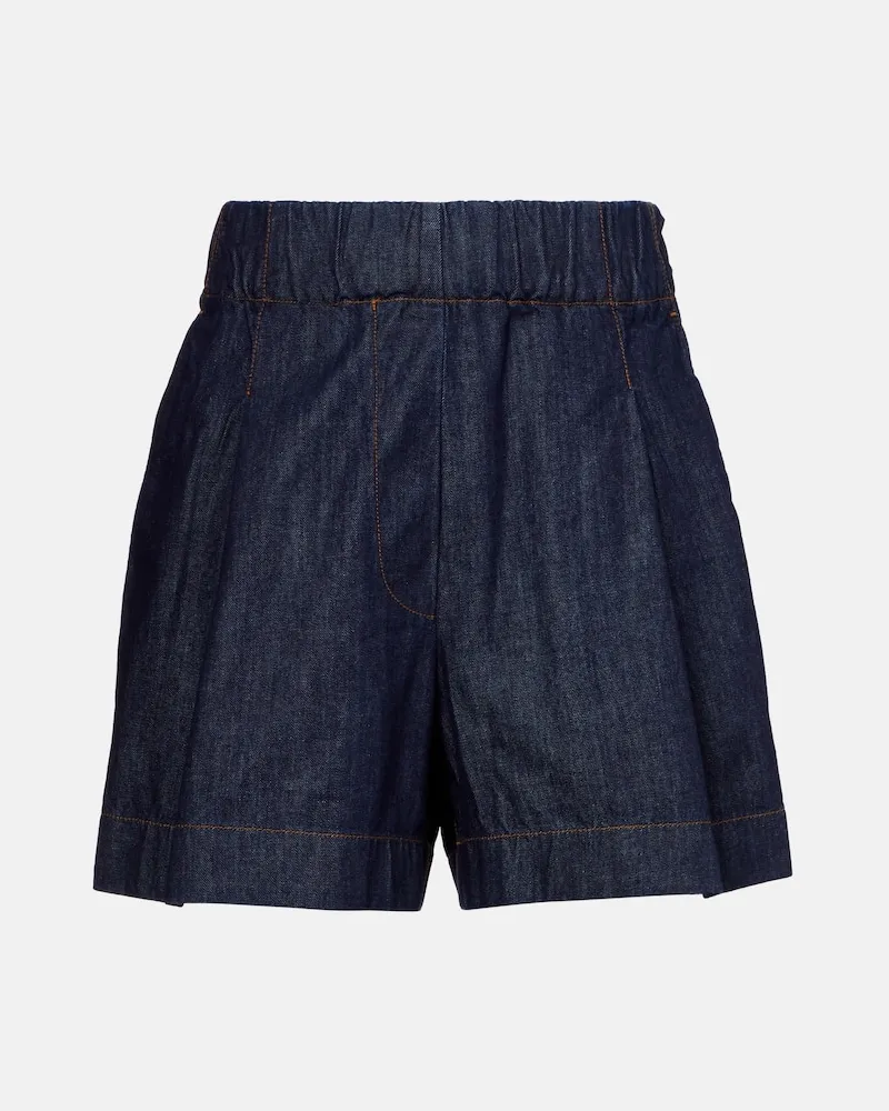 Dries van Noten High-Rise Jeansshorts Blau