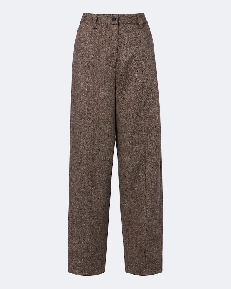 Moncler Weite Hose aus Wolle Beige