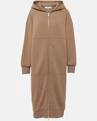 Max Mara Kapuzenjacke aus einem Baumwollgemisch Braun