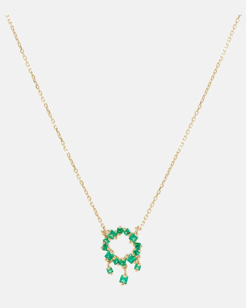 Suzanne Kalan Halskette aus 18kt Gelbgold mit Smaragden Gold
