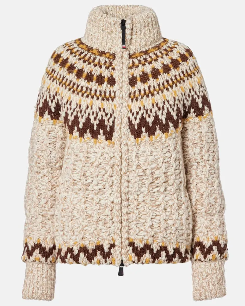 Moncler Daunenjacke Girose aus einem Wollgemisch Beige