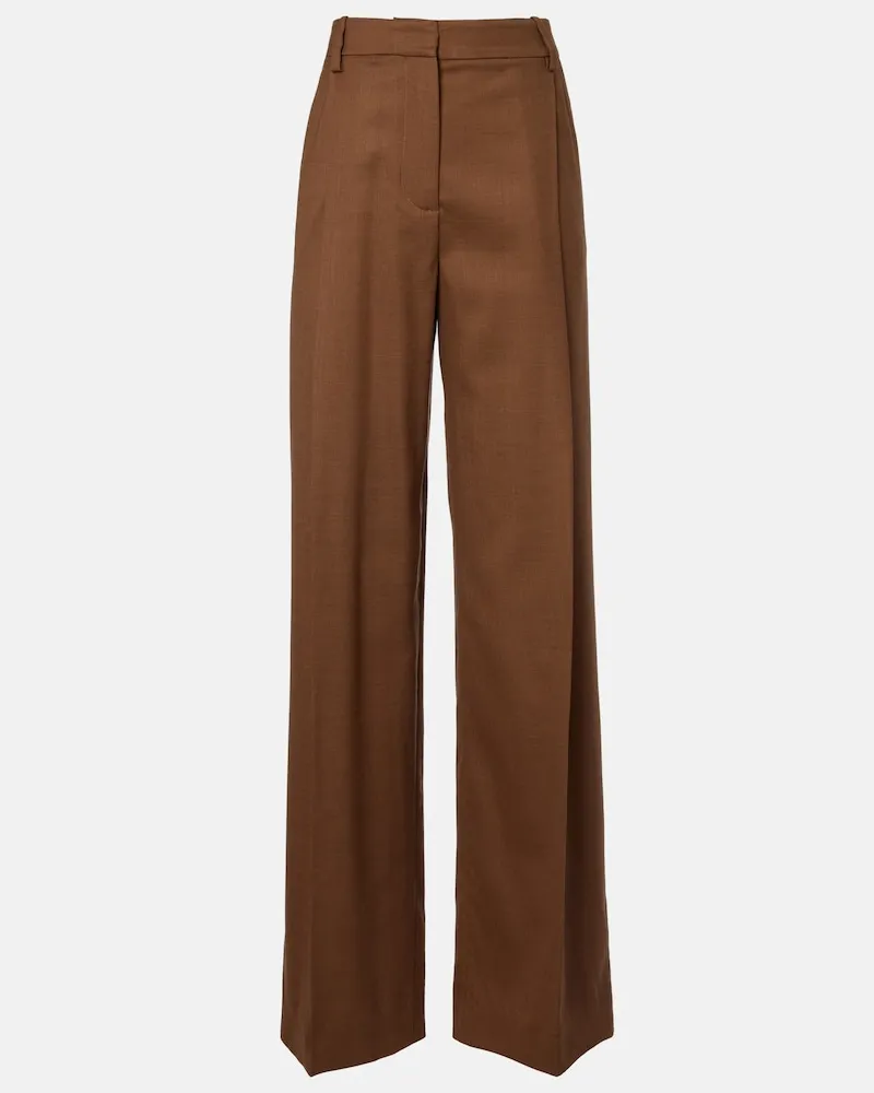 Oscar de la Renta Weite Hose aus Schurwolle Braun