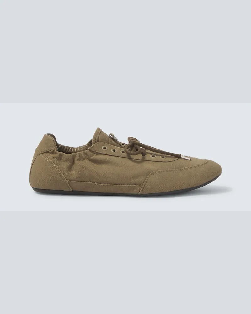 Prada Sneakers Collapse aus Canvas Grün