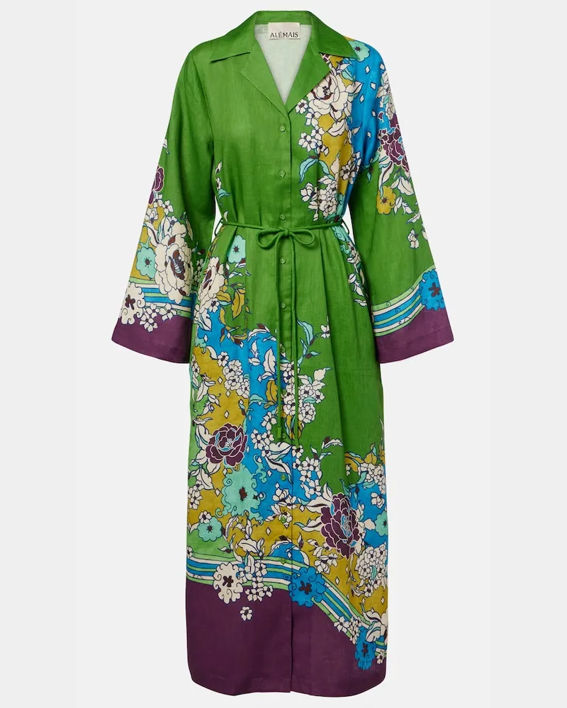 ALEMAIS Alémais Hemdblusenkleid Nanci aus Leinen Multicolor