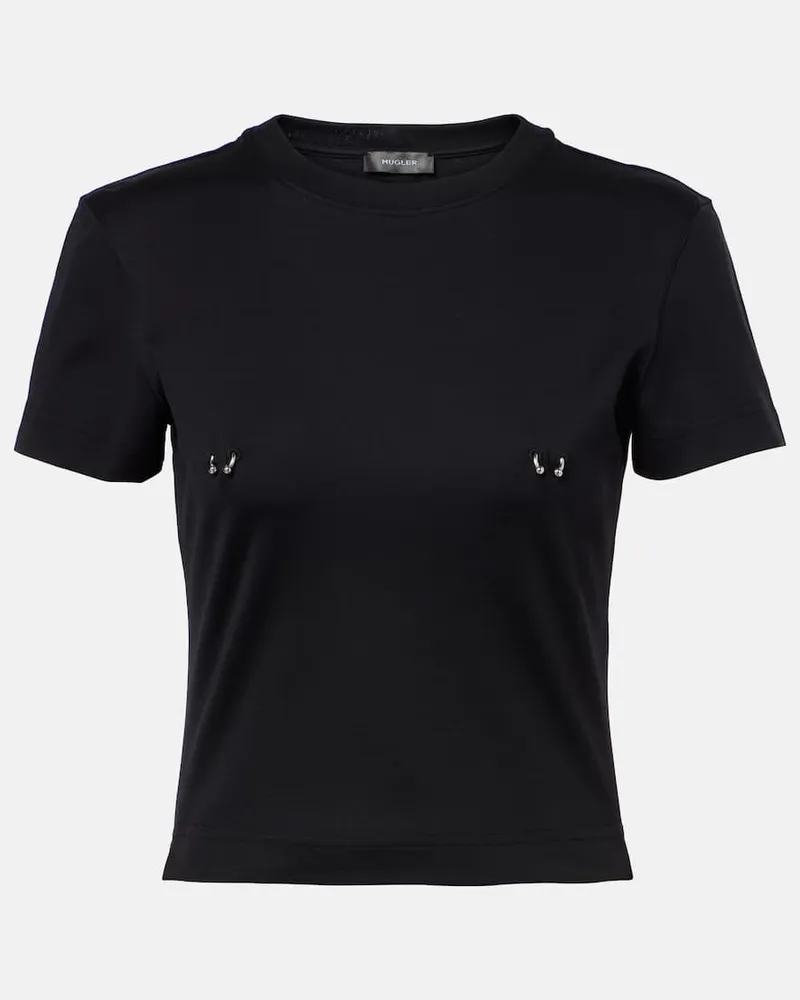 Thierry Mugler T-Shirt aus Baumwolle Schwarz