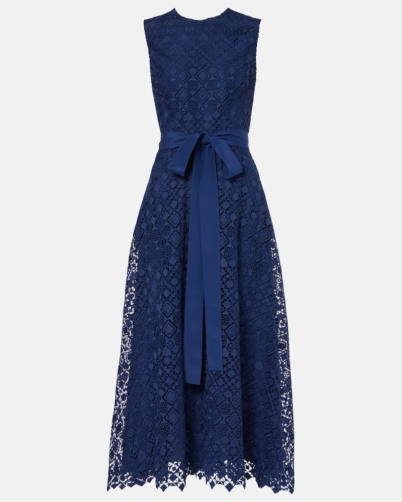 Elie Saab Robe aus Makramee Blau