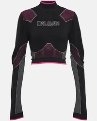 Balmain Cropped-Top Schwarz