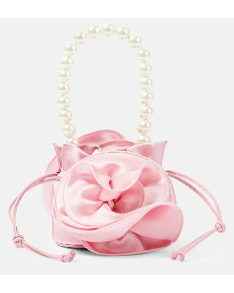 Magda Butrym Verzierte Bucket Bag Magda Small aus Satin Pink