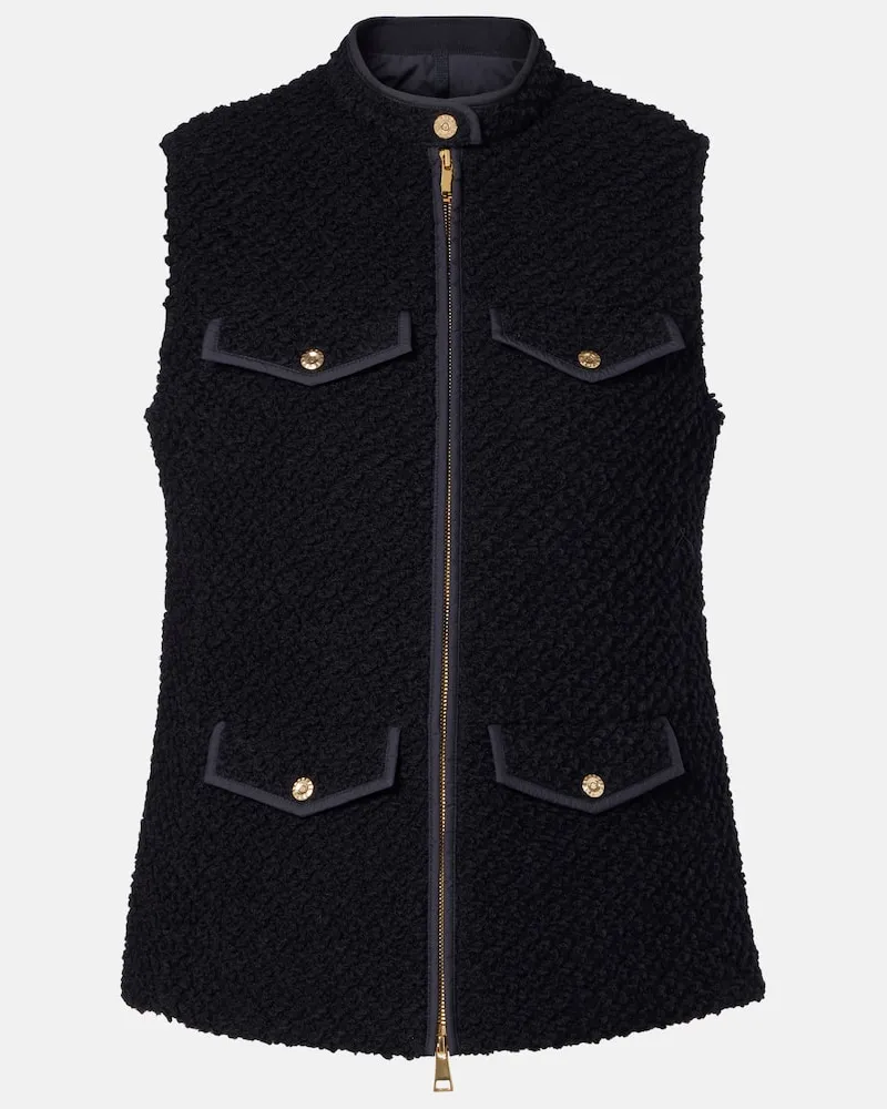 Moncler Daunenweste aus Bouclé Blau