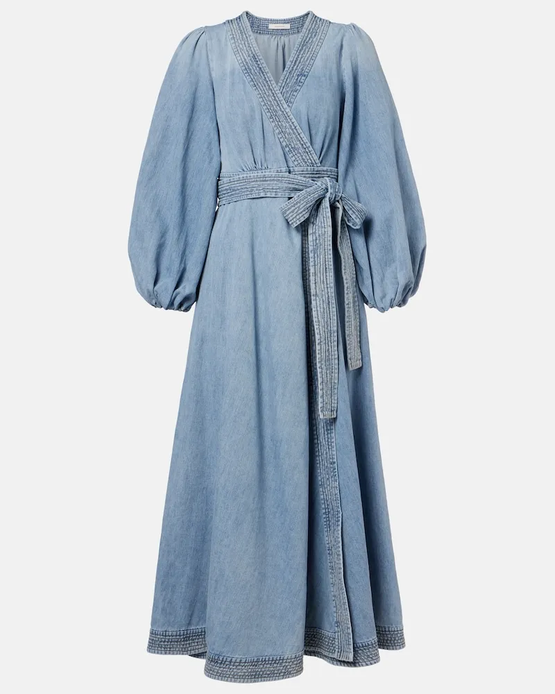 Zimmermann Wickelkleid Indra aus Denim Blau
