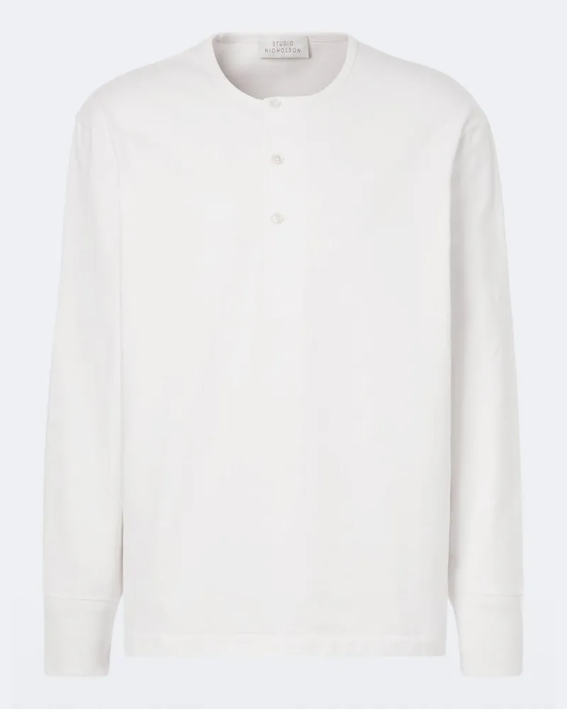 Studio Nicholson Henley-Top Kuyto aus Baumwoll-Jersey Weiß