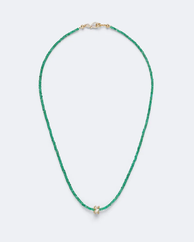 Suzanne Kalan Halskette Infinite aus 18kt Gelbgold mit Diamanten und Smaragden Grün