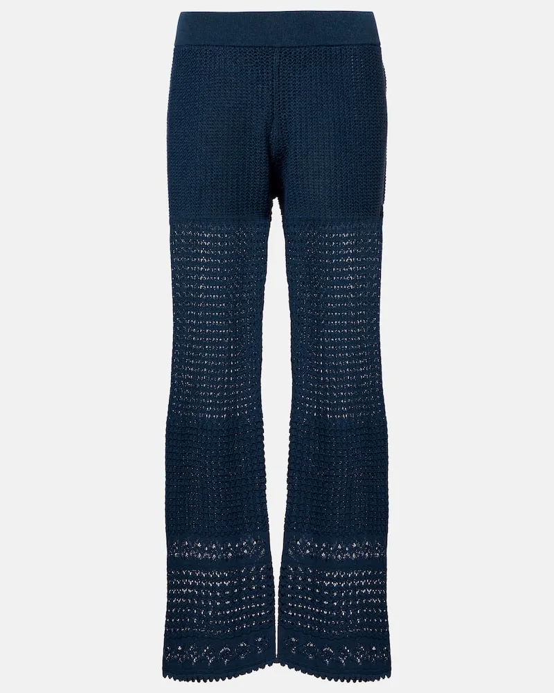 Eres Gerade Hose Emblème aus Strick Blau