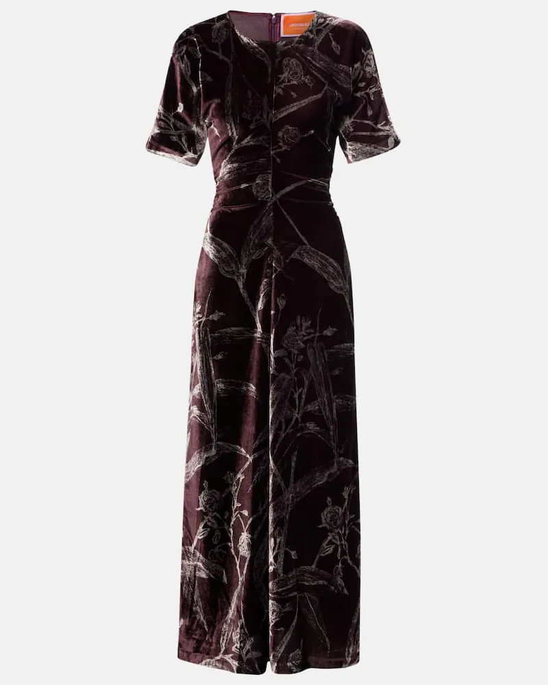 La DoubleJ Midikleid Angelica aus Satin Burgund