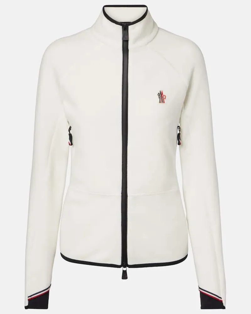 Moncler Ski-Midlayer aus Fleece Weiß