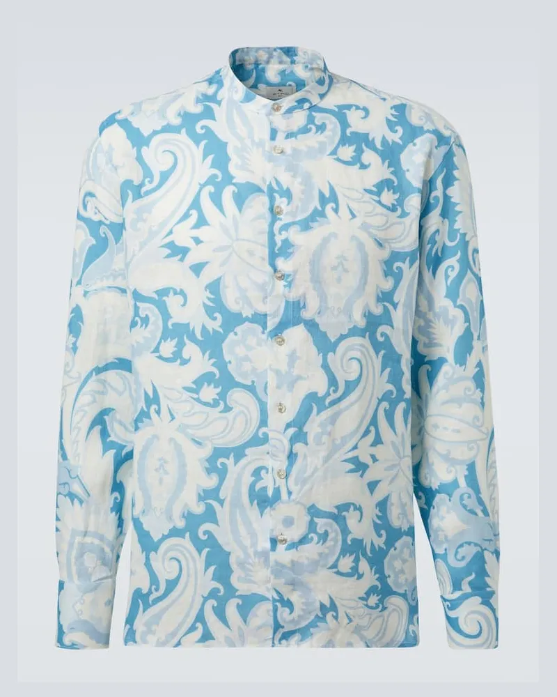 Etro Hemd aus Leinen Blau