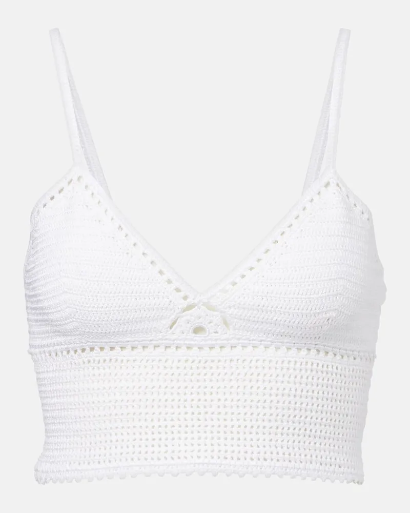 Ralph Lauren Cropped-Top aus HÃ¤kelstrick Weiã