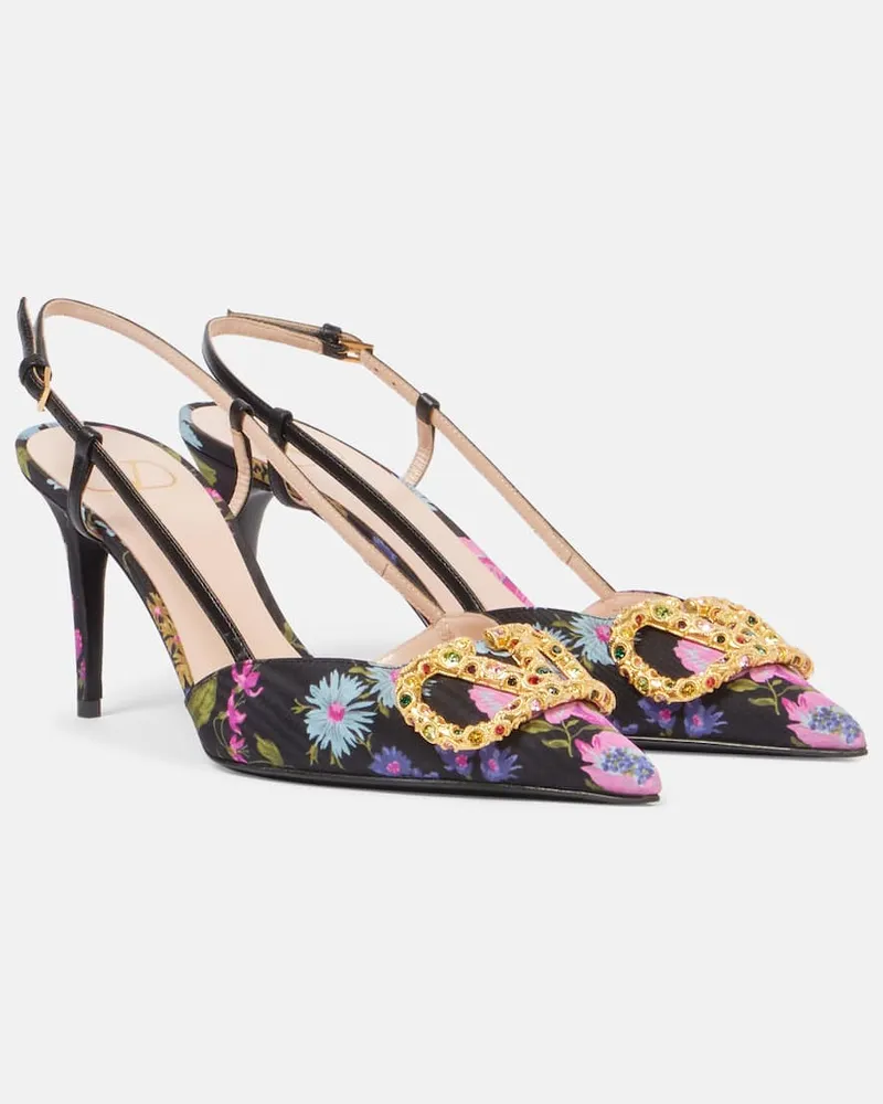 Valentino Garavani Slingback-Pumps VLogo Signature 80 Schwarz