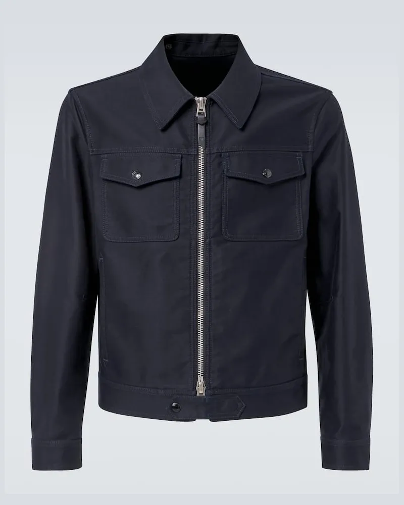 Tom Ford Jacke aus Satin Blau