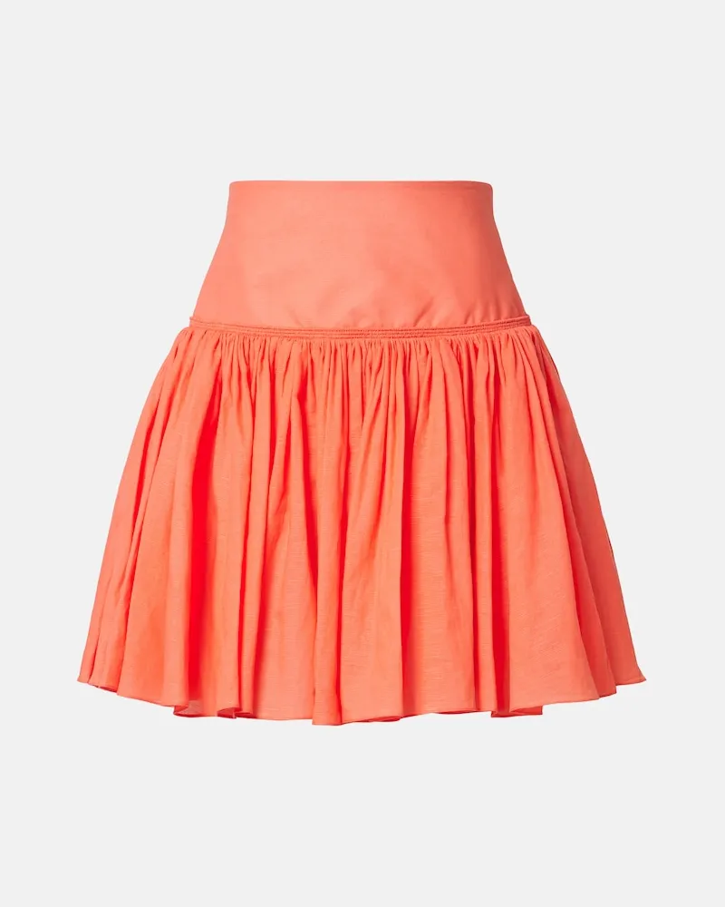 Alaïa Alaïa Minirock aus Baumwolle und Leinen Orange