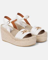 Versace Espadrille-Wedges Medusa '95 aus Leder Weiss