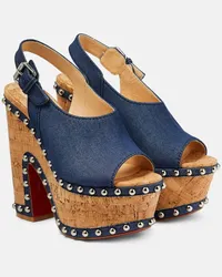 Christian Louboutin Slingback-Sandalen Super Joan mit Denim Blau