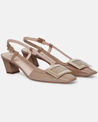 Roger Vivier Slingback-Pumps Belle Vivier aus Lackleder Beige