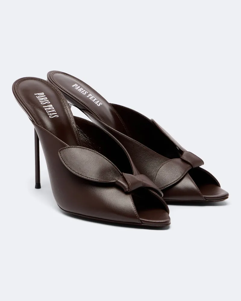 Paris Texas Mules Lidia aus Leder Braun