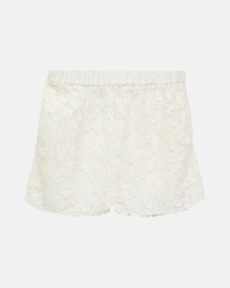 Gucci High-Rise Shorts aus Spitze Weiß