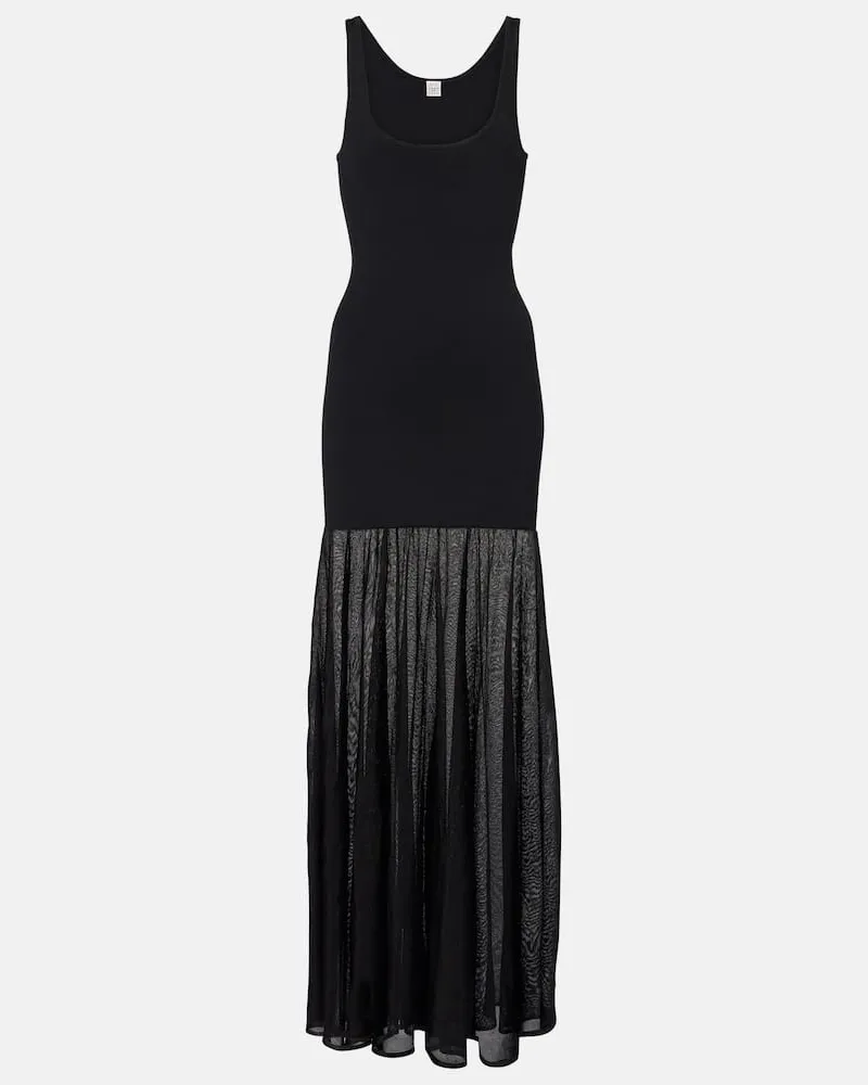 Totême Maxikleid Schwarz