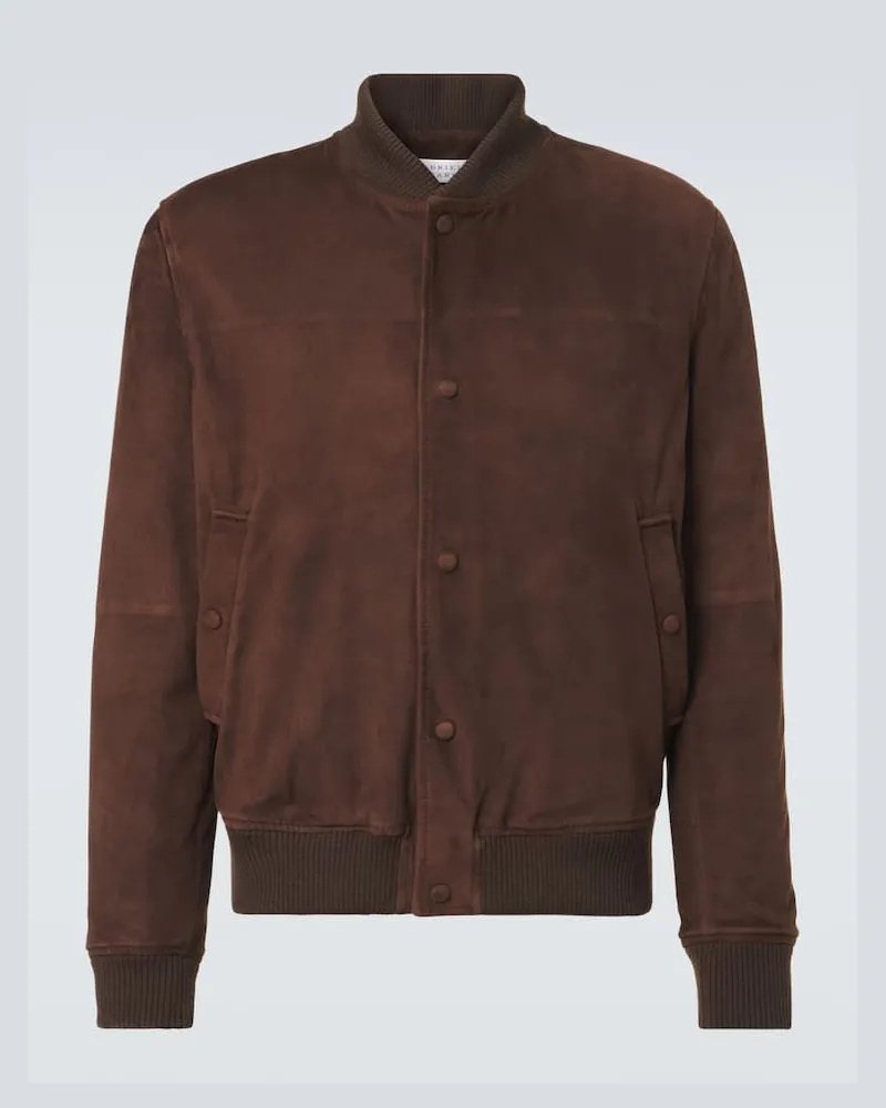 Gabriela Hearst Bomberjacke Greg aus Veloursleder Braun