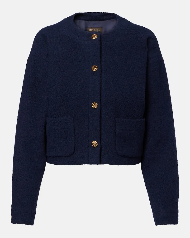Loro Piana Jacke aus Bouclé Blau
