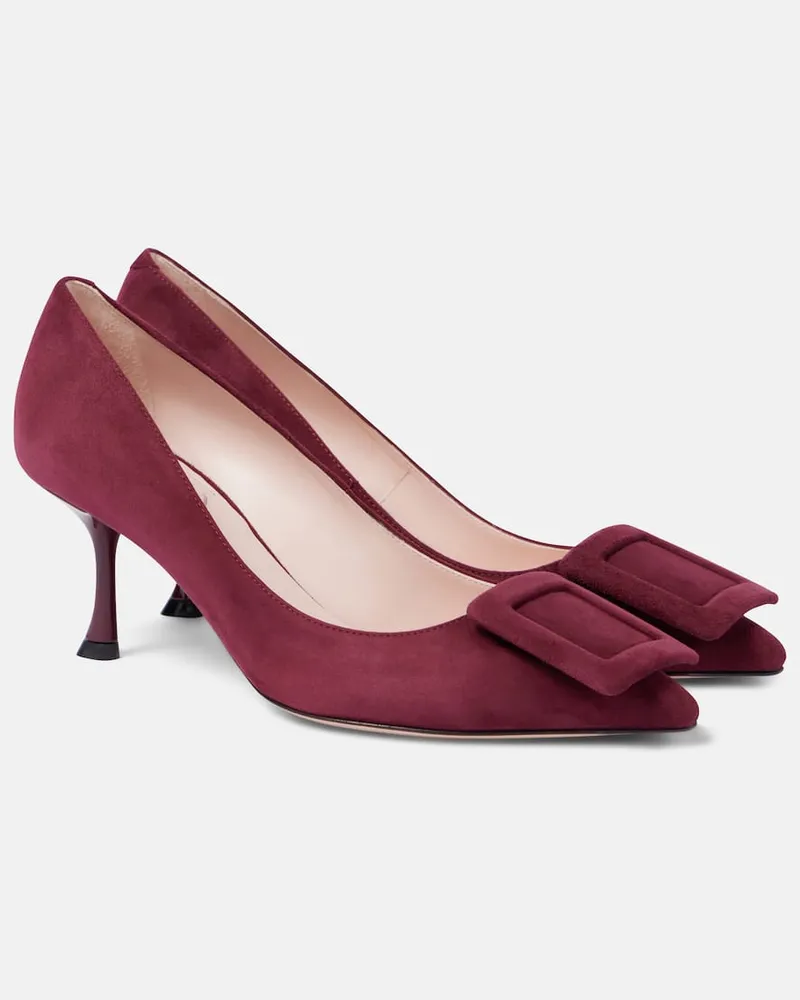 Roger Vivier Pumps Viv' In The City 65 aus Velourlseder Burgunderrot