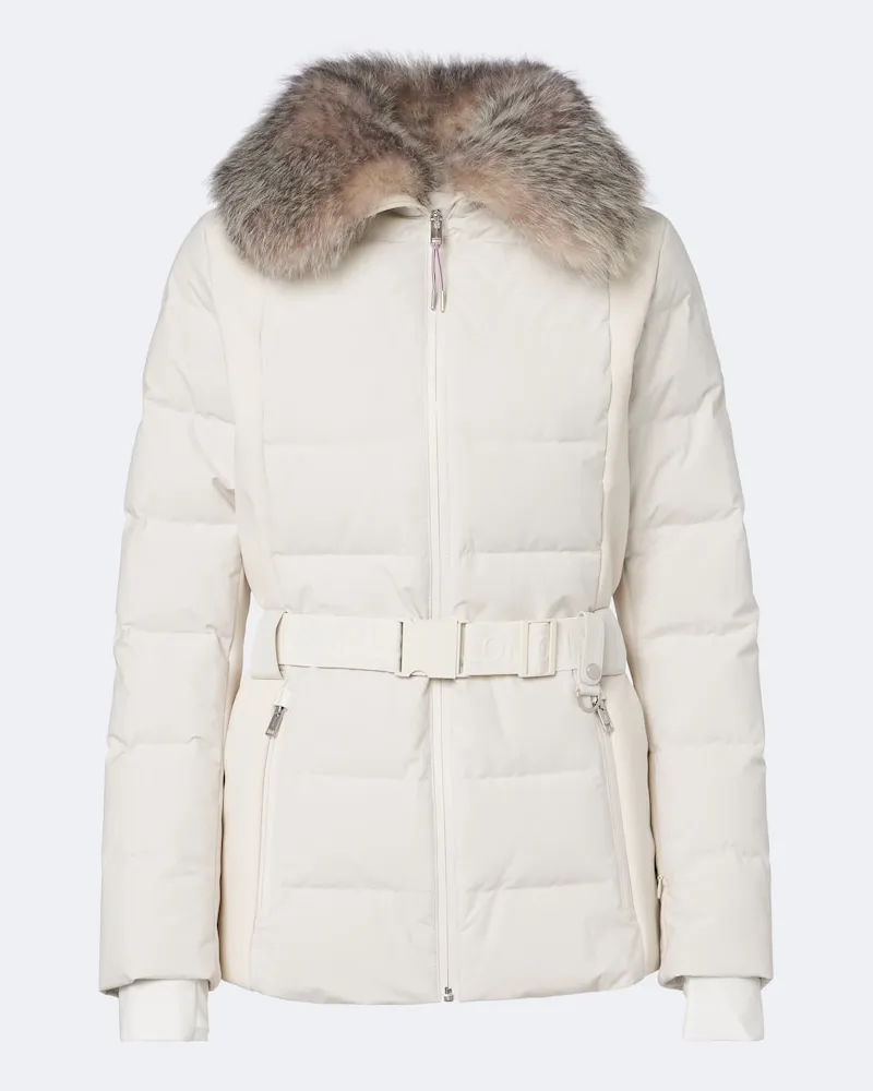 Yves Salomon Skijacke mit Shearling Weiß