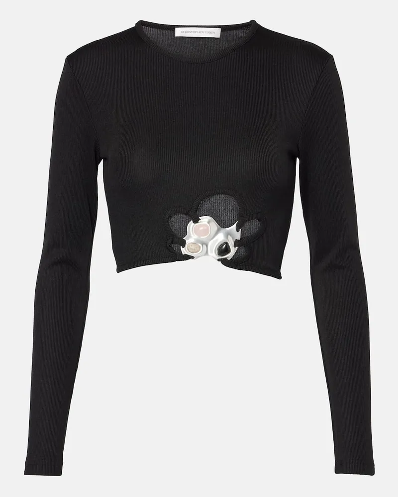 Christopher Esber Cropped-Top Trio Stone Schwarz