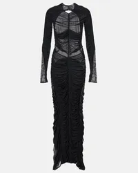 Thierry Mugler Robe aus Mesh Schwarz