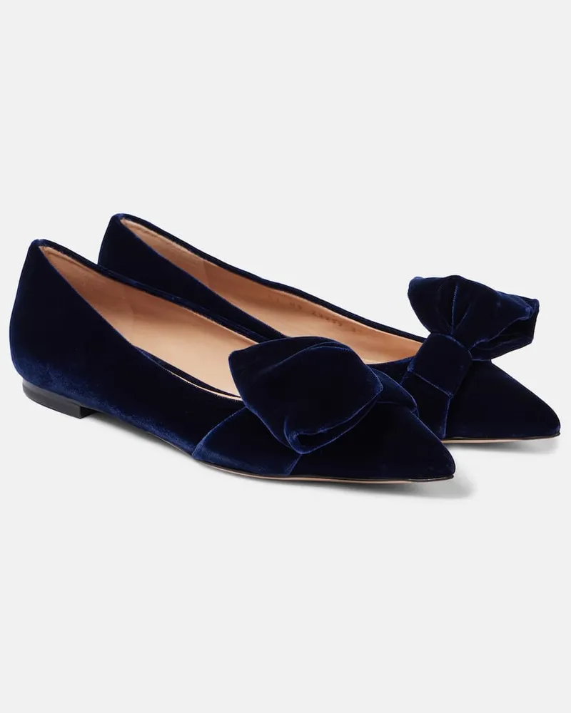 Gianvito Rossi Ballerinas aus Samt Blau