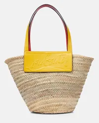 Christian Louboutin Tote Loubishore aus Raffiabast Beige