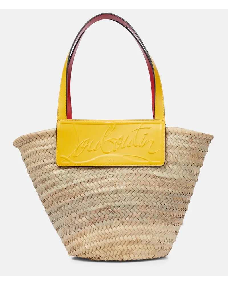 Christian Louboutin Tote Bag Loubishore mit Leder Beige