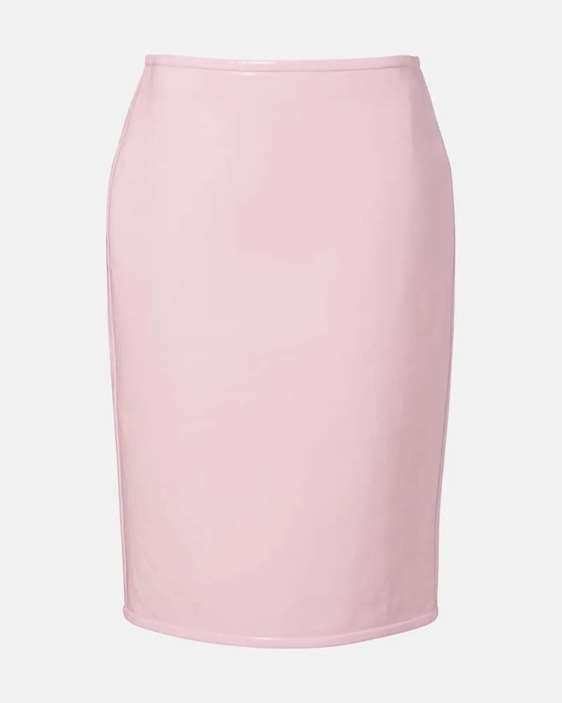 Gucci Midirock aus Lackleder Pink