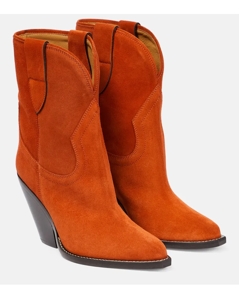 Isabel Marant Ankle Boots Leyane aus Veloursleder Orange