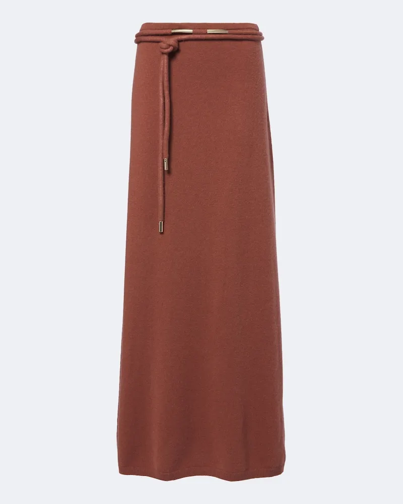 Max Mara Maxirock aus Kaschmir Braun