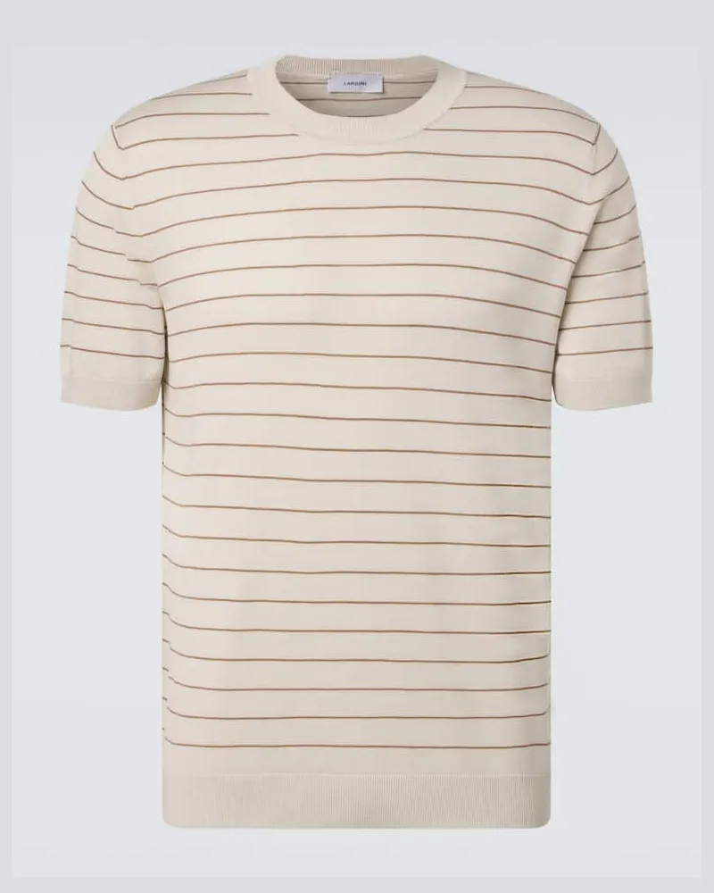 LARDINI T-Shirt aus Seide Weiß