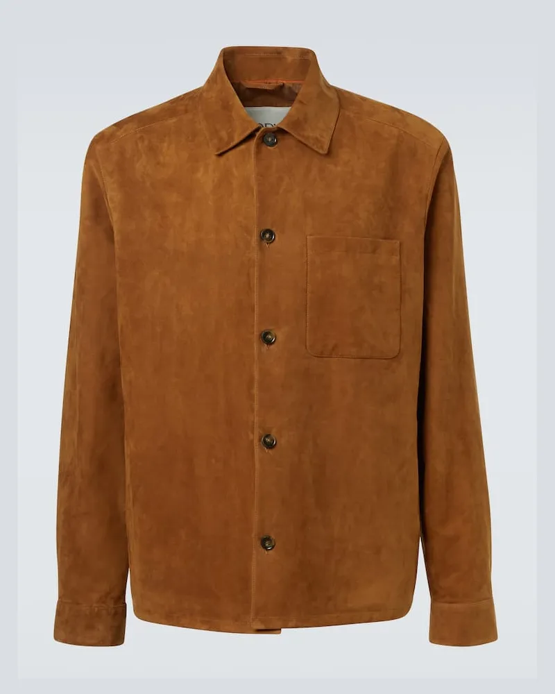 TOD'S Hemdjacke aus Veloursleder Braun