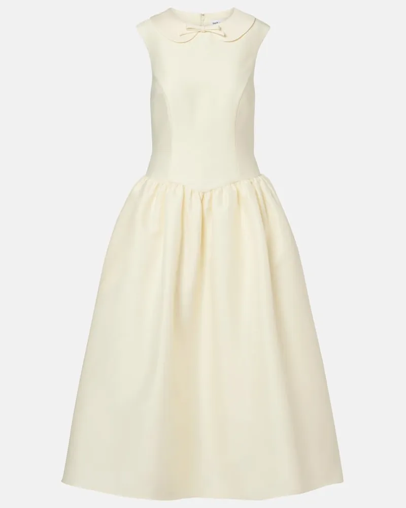 Self-Portrait Midikleid aus Taft Gelb