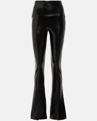 Norma Kamali Leggings Spat aus Lacklederimitat Schwarz