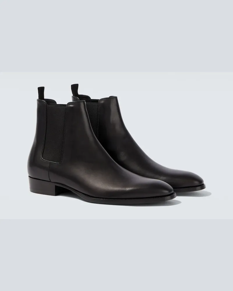 Saint Laurent Chelsea Boots aus Leder Schwarz