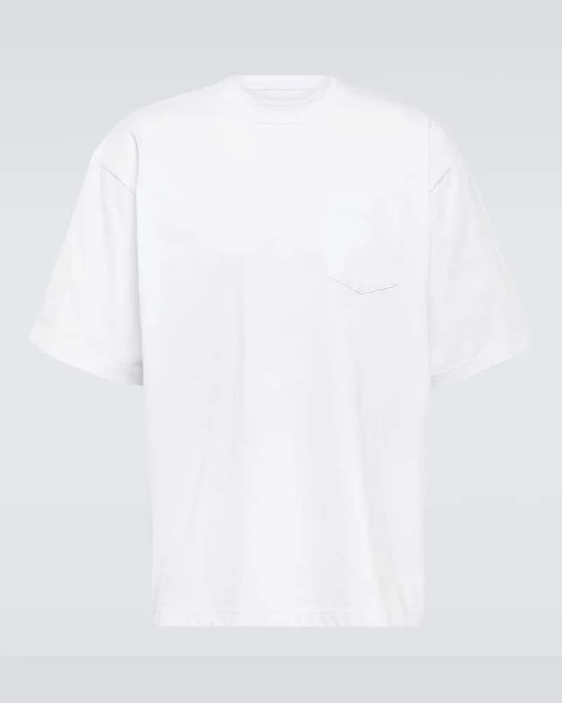 Sacai T-Shirt aus Baumwoll-Jersey Weiß