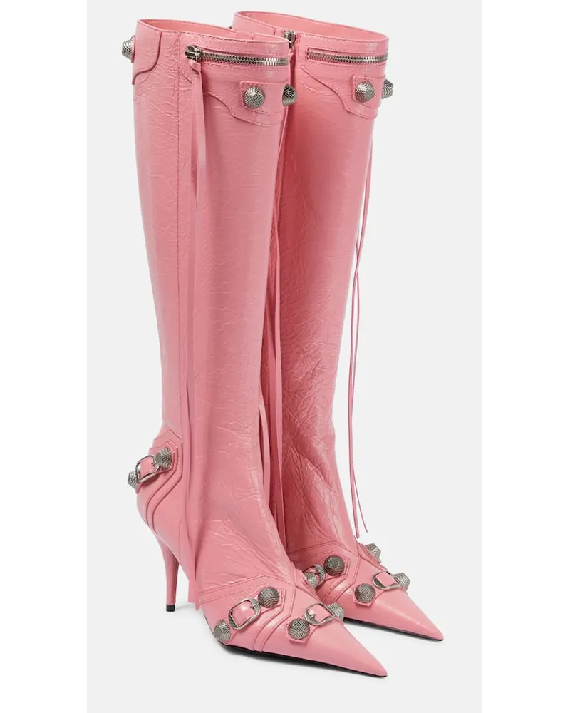 Balenciaga Stiefel Cagole aus Leder Pink